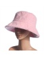 Fashion Pink Teddy Velvet Solid Dome Fisherman Hat