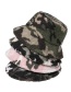 Fashion Pink Camouflage Lamb Wool Print Fisherman Hat
