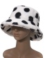 Fashion Beige Dot Print Plush Fisherman Hat