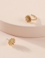 Fashion Golden Brass Sunflower Flower Ear Clip Earring Set