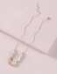 Fashion Golden Natural White Pine Stone Geometric Horseshoe Gold Necklace