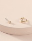 Fashion Golden Alloy Brass Inlaid Zircon Geometric Earrings Ear Clip Set