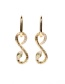 Fashion Serpentine Gold-plated Copper Pierced Earrings With Diamonds