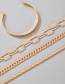 Fashion Golden Thick Chain Geometric Alloy Bracelet Set