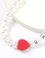 Fashion Imitation Pearls Imitation Pearl Love Resin Letter Necklace