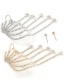 Fashion Golden Alloy Diamond Claw Chain Tassel Asymmetrical Earrings