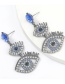 Fashion Blue Alloy Diamond Acrylic Eye Multilayer Earrings