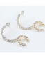 Fashion White Alloy Diamond Acrylic Scorpion Tail Earrings