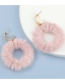 Fashion Pink Round Pile Alloy Earrings