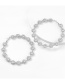 Fashion Silver Claw Chain Alloy Diamond Flower Round Earrings