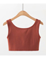 Fashion Orange Solid Color One-breasted Slim Short Camisole Top