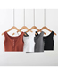Fashion Gray Solid Color One-breasted Slim Short Camisole Top