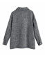 Fashion Dark Gray Textured Shirt Lapel Loose Coat