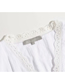Fashion White Solid Color Lace V-neck Pullover Shirt Top