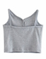 Fashion Gray Solid Color Single-breasted Sling Slim Vest