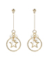 Fashion Golden Crystal Tassel Star Circle Zircon Earrings