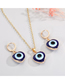 Fashion Eye Necklace Love Resin Alloy Pendant Earrings Necklace
