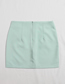 Fashion Puhe Green Single Breasted Solid Color Stitching Pocket Skirt