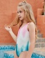 Fashion Color Mixing Tie-dye Gradient Childrens One-piece Swimsuit