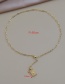 Fashion Golden Copper Inlaid Zircon Thick Chain Y-shaped Jesus Portrait Necklace