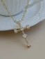 Fashion White Copper Inlaid Zircon Thick Chain Cross Necklace
