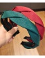Fashion Pink Pure Color Wave Pattern Bright Silk Hand-woven Headband