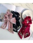 Fashion Pink Diamond Bow Knotted Velvet Large Intestine Loop Hair Rope