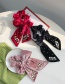 Fashion Pink Diamond Bow Knotted Velvet Large Intestine Loop Hair Rope