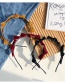 Fashion Khaki Bowknot Velvet Fabric Art Hand-knotted Thin-edged Headband