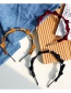 Fashion Khaki Bowknot Velvet Fabric Art Hand-knotted Thin-edged Headband