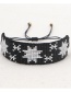 Fashion Black Rice Beads Handmade Beaded Snowflake Bracelet