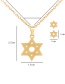 Fashion Golden Geometric Five-pointed Star Necklace And Earrings Set