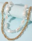 Fashion Golden Alloy Pearl Double Necklace
