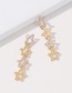 Fashion Golden Alloy Five-pointed Star Earrings