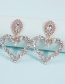 Fashion Deep Fancy Diamond Alloy Diamond Heart Earrings