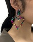 Fashion Deep Fancy Diamond Alloy Diamond Heart Earrings
