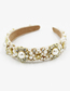 Fashion Pearl Hand-stitched Pearl And Diamond Geometric Headband