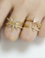 Fashion Flowers Geometric Triangle Gold-plated Copper Open Ring