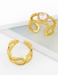 Fashion Love Geometric Twist Micro-inlay Open Hollow Chain Ring