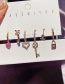 Fashion Golden Micro-set Zircon Lock Geometric Earrings Set