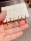 Fashion Golden Micro-set Zircon Lock Geometric Earrings Set