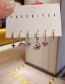 Fashion Golden Micro-set Zircon Rainbow Unicorn Heart Earrings Set