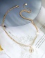 Fashion Bracelet Stitching Pearl Round Pendant Alloy Double Layer Necklace Bracelet