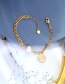 Fashion Bracelet Stitching Pearl Round Pendant Alloy Double Layer Necklace Bracelet