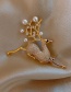 Fashion Elephant Brooch Flower Pearl And Diamond Alloy Geometric Brooch