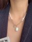 Fashion White Pearl Love Geometric Shape Alloy Necklace