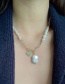 Fashion White Pearl Love Geometric Shape Alloy Necklace