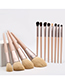 Fashion Morandi Set Of 12 Nylon Hair Makeup Brushes With Wooden Handle