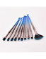Fashion Blue-black Gradient 10 Round Hook Aluminum Tube Nylon Hair Eye Makeup Brush Set
