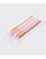 Fashion Pink Pvc 6pcs Wooden Handle Aluminum Tube Nylon Hair Eye Makeup Brush Set